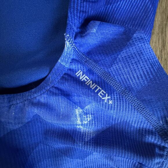 Adidas Infinitex+ Blue Chevron One-Piece Swimsuit 30 D34 Chlorine Resistant NWT - Picture 6 of 8